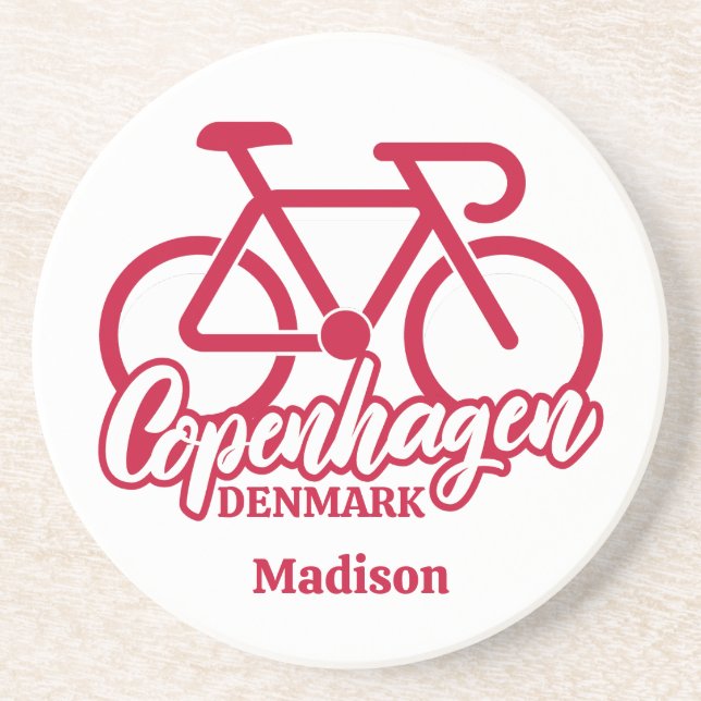 Custom Name Copenhagen Denmark Coaster (Front)