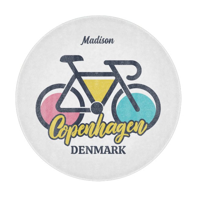 Custom Name Copenhagen Denmark Cutting Board (Front)