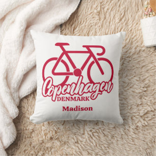 Custom Name Copenhagen Denmark Throw Pillow