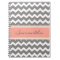Custom Name Coral Grey Chevron Notebook