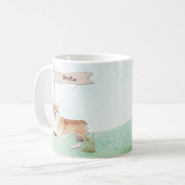 Custom Name Corgi Pet Dog Coffee Mug (Front Left)
