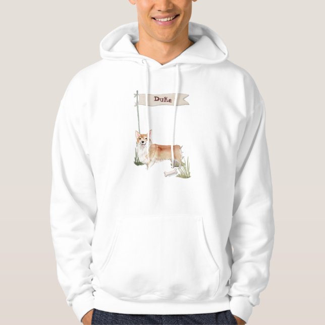 Custom Name Corgi Pet Dog Hoodie (Front)