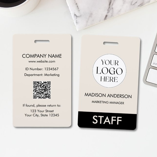 Custom Name Corporate Business Logo Employee Badge (In situ)