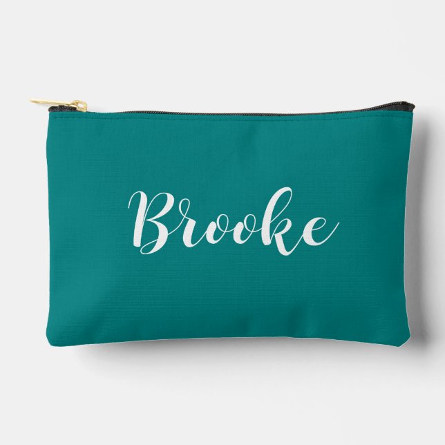 Custom Name Cosmetic Personalized Monogram Makeup Accessory Pouch (Front)