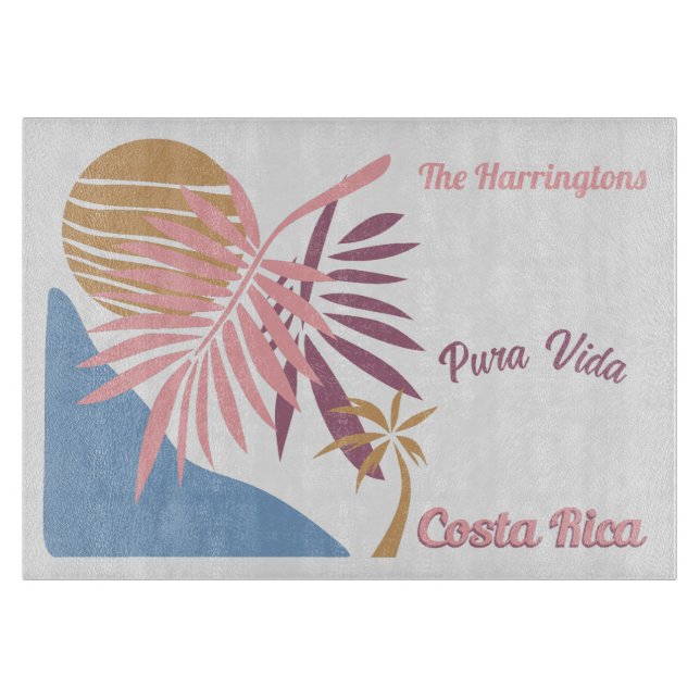 Custom Name Costa Rica Motto Pura Vida Cutting Board (Front)
