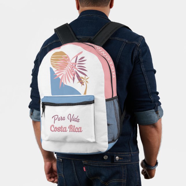 Custom Name Costa Rica Motto Pura Vida Printed Backpack (Insitu (Model))