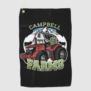 Custom NAME Country Farms Barn Tractor Farmer Golf Towel
