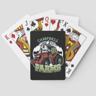 Custom NAME Country Farms Barn Tractor Farmer Playing Cards
