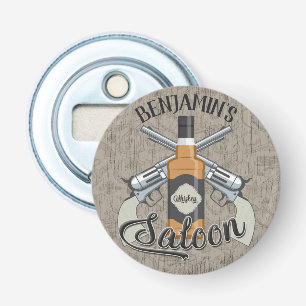 Custom NAME Cowboy Revolver Gun Whiskey Saloon Bottle Opener