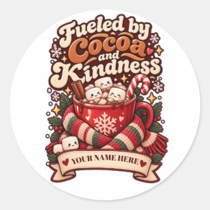 Custom Name Cozy Nurse Era Christmas Classic Round Sticker
