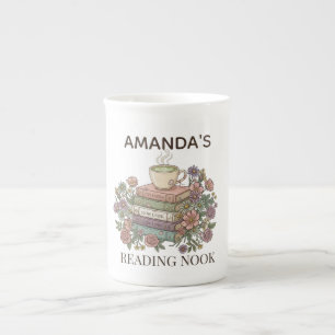 Custom Name Cozy Reading Nook Comfort Colours Bone China Mug