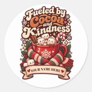 Custom Name Cozy Teacher Era Christmas Classic Round Sticker