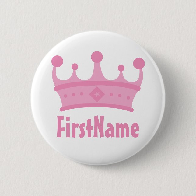 Custom Name Crown 2 Inch Round Button (Front)