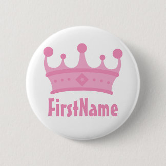 Custom Name Crown 2 Inch Round Button
