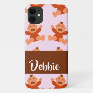 Custom name crying babies on pink Case-Mate iPhone case