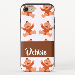 Custom name crying babies on pink iPhone 8/7 slider case