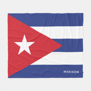 Custom name Cuba Flag Fleece Blanket