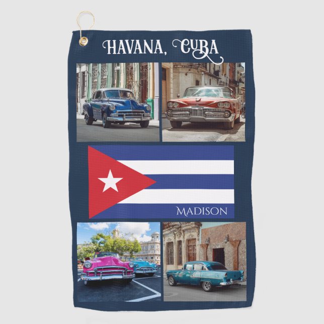 Custom Name Cuba Golf Towel (Front)