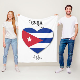 Custom Name Cuba Love Fleece Blanket