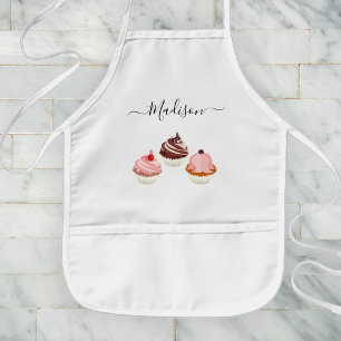 Custom Name Cupcake Party Baking Fun For Children Kids Apron