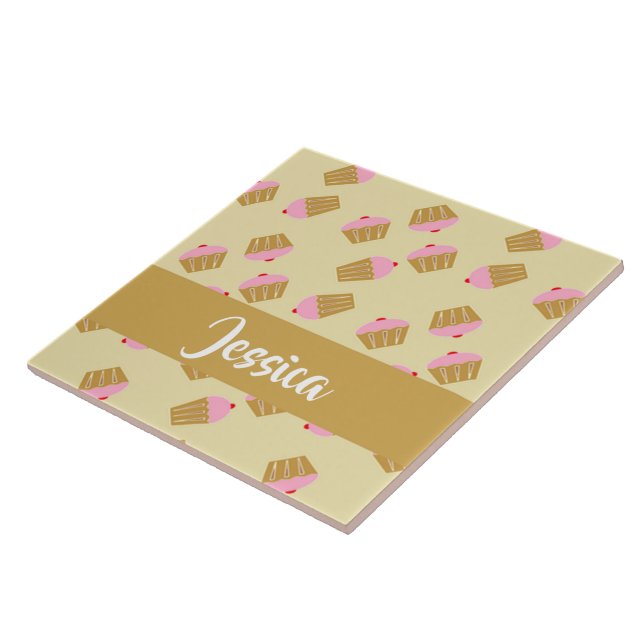 Custom name cupcakes pattern tile (Side)