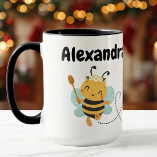 Custom name cute bumblebee mug