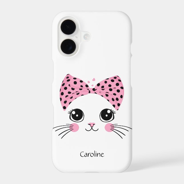 Custom Name Cute Cat Face (Verso)