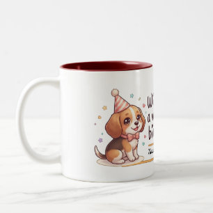 Custom Name Cute Dog Boys Birthday Gift Mug