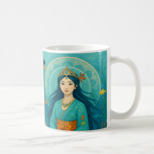 Custom Name Cute girl’s Japanese Mermaid Princess Coffee Mug