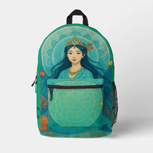Custom Name Cute girl’s Japanese Mermaid Princess Printed Backpack
