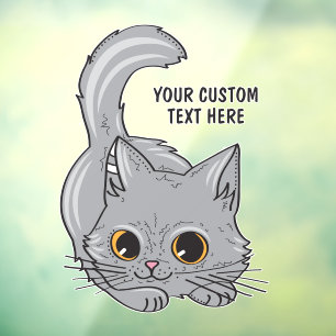 Custom name Cute Kitten Window Cling