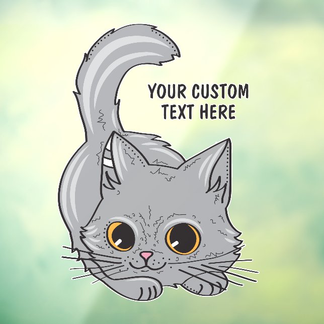 Custom name Cute Kitten Window Cling (Sheet 3)