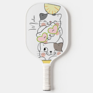 Custom Name Cute Kittens Pickleball Paddle