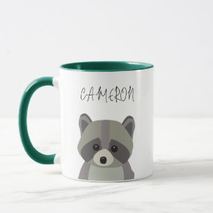 Custom Name Cute Modern raccoon illustration Mug