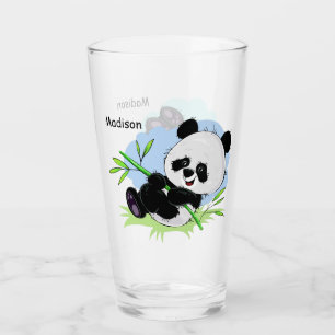 Custom name Cute Pandas pint glass 1/2
