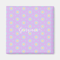Custom Name Cute Pastel Rainbow Bullseyes Pattern