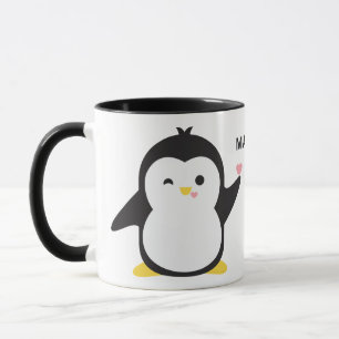 Custom name cute penguins mugs