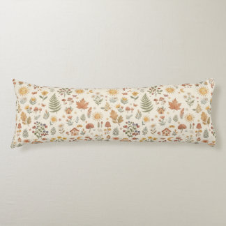 Custom Name Cute Woodland Fox Sun & Rainbow Body Pillow