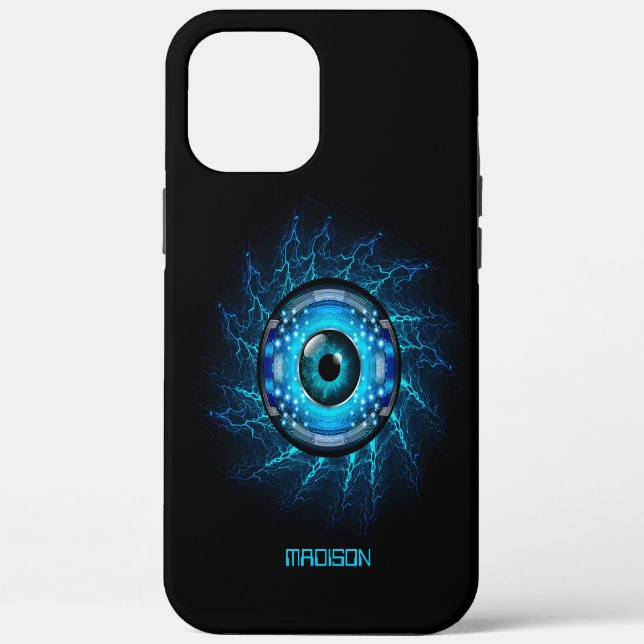 Custom Name Cyber Circuit Eye phone cases (Back)