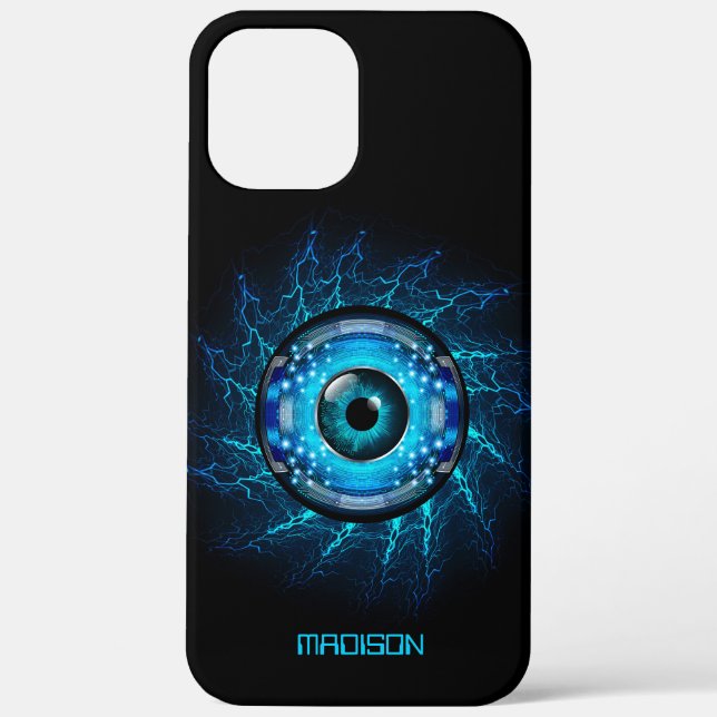 Custom Name Cyber Circuit Eye phone cases (Back)