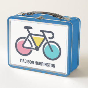 Custom Name Cycling Metal Lunch Box