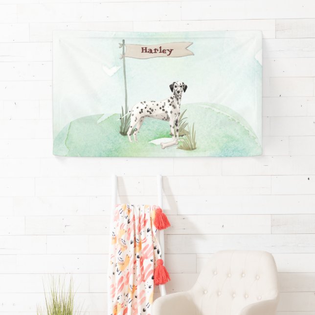 Custom Name Dalmatian Pet  Dog Banner (Insitu)