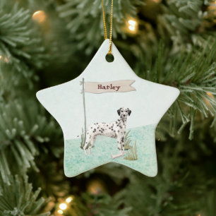 Custom Name Dalmatian Pet Dog  Ceramic Ornament