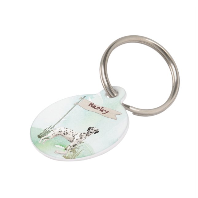 Custom Name Dalmatian Pet  Dog Tag (Side)