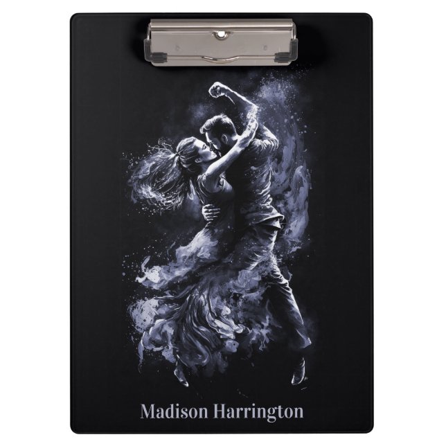 Custom Name Dancing Couple Clipboard (Front)
