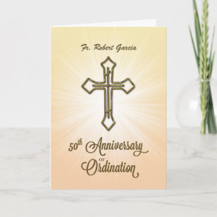 Custom Name, Date, 50th Anniversary of Ordination, Card