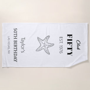 Custom Name&Date Birthday Trip Family Vacation Beach Towel