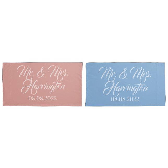 Custom name, date & colour pillowcases (Front-Set)