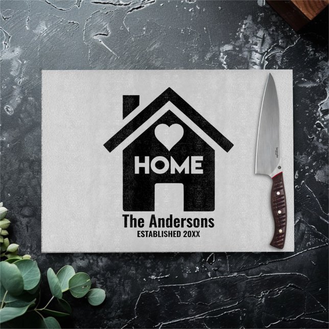 Custom Name & Date Housewarming Home Cutting Board (Creator Uploaded)