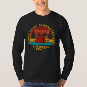 Custom Name Date Location Matching Family Camping T-Shirt